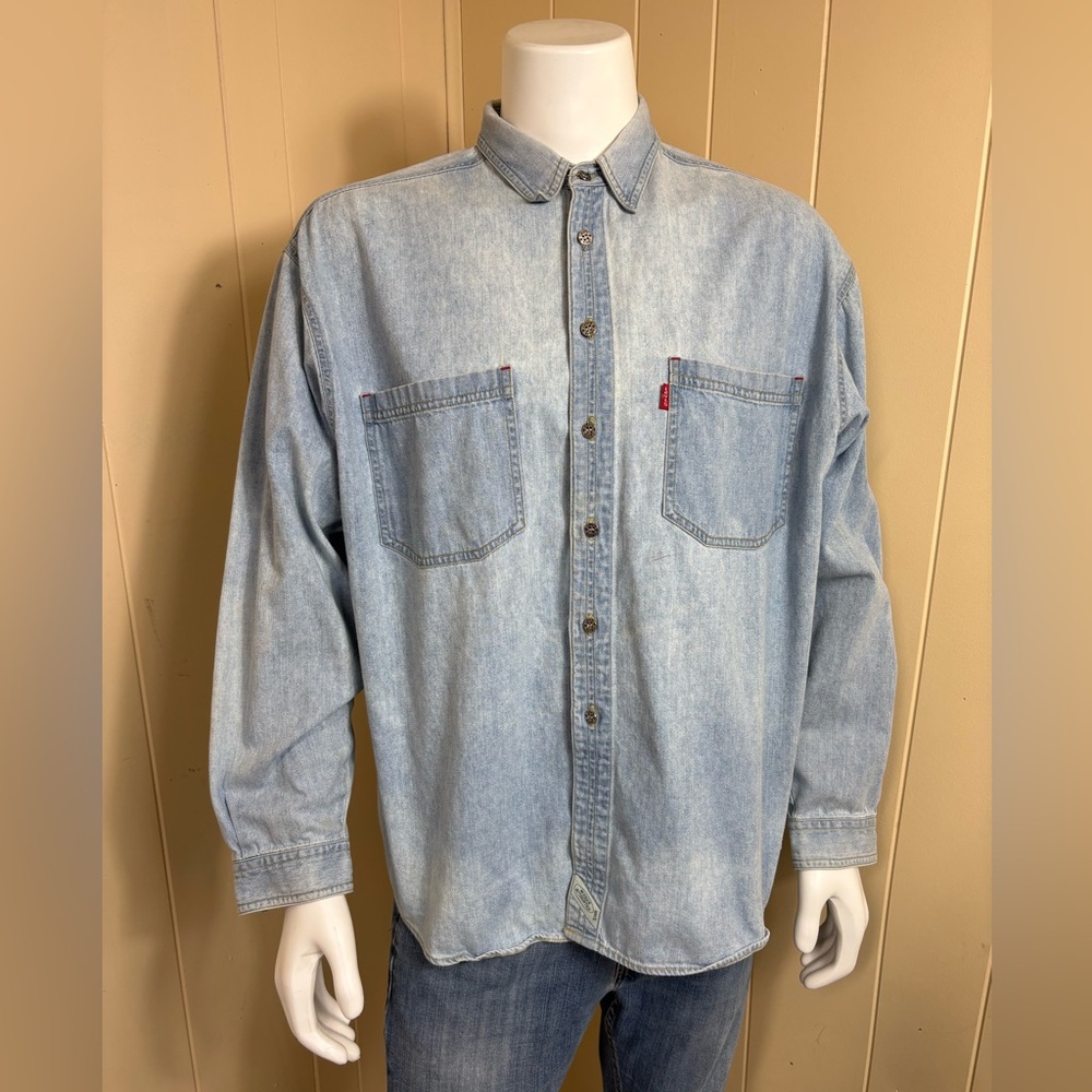 Levi's Modern Authentics Metal Button Denim Work Shirt Mens Size XL Vintage K2K